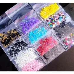 kit Pedrarias Margaridas 12 pacotinhos de Girassol 3mm (1.200mil pedras aprox) pedras unhas colagem + BRINDE, joias make