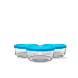 Jogo com 3 Potes de Vidro com Tampa 440ml Versátil Organização Armazenamento de Alimentos