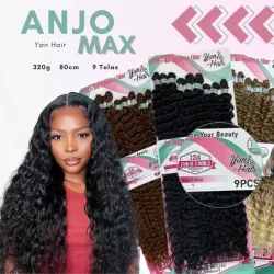 Cabelo Cacheado 80cm Anjo Max Yan Hair Bio Fibra 9 Telas