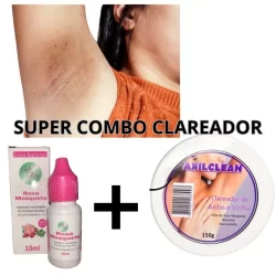 CREME CLAREADOR SUPER COMBO COM DOLOMITA + OLÉO PURO DE ROSA MOSQUETA