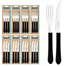 Kit Restaurante 24 Talheres 12 Facas + 12 Garfos Tramontina