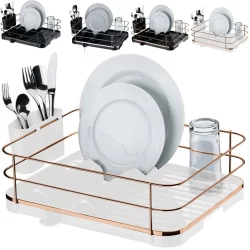 Escorredor de Loucas Pratos Talher Copos Com Bico de Escoamento Cozinha Branco Rose Cozinha Future