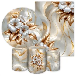 Capas Painéis de Festa Sublimados Vários Modelos Tema Flores Marmore
