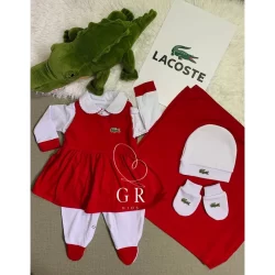 Saída Maternidade   Menina Vestido Vermelho