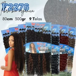 Alongamento Cabelo Cacheado Bio Orgânico 80cm 300gr 9 Telas Mega Hair