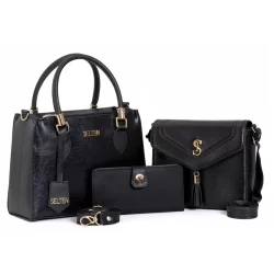 Kit Bolsa Transversal Feminina Alça Ajustável Tote e Bolsa Tiracolo de lado Com Carteira