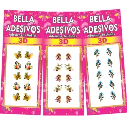 300 Adesivos de Unhas 3D  Artesanal 3D Bella Adesivos