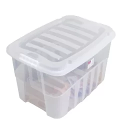 Caixa Organizadora 19 litros - Plástico Transparente Multiuso - Plasútil Escolha seu Kit