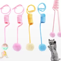 Brinquedo Bola Gato Interativo  Anti Estress  Pendurar Porta Teto Ante estresse Exercício Divertido Lagarta Pena Pet
