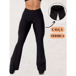 CALÇA FLARE PELUCIADA BAILARINA LEGGING FEMININA CINTURA ALTA IDEAL PARA PILATES ACADEMIA GINASTIA