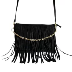 Bolsa de Franja Feminina Alça Transversal Retrô Boho Peão Boiadeira