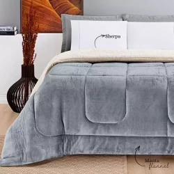 Cobertor Coberdrom - King/Queen/Solteiro - Macio Dupla Face - Manta Flannel Tecido Sherpa