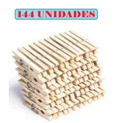 Prendedor de Roupas Madeira Kit 144 unidades pregador de Roupas resistente Artesanato