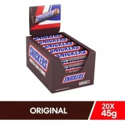 Display Chocolate Snickers Original 45g - Display com 20 unidades de 45g