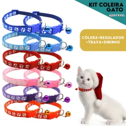 Coleira Pet Com Sino Ajustável Para Cães e Gatos Segura e Confortável - Aero