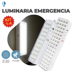 Kit 4 Luminária Emergência Lâmpada 30 ou 60 Leds Recarregável Bivolt Luz Branca Fria