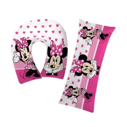 Kit 02 Peças Viagem Travesseiro Luxos Protetor Para Pescoço Descanso E Mini Xuxão Lindos Cores Bege