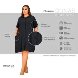 Chemise Plus Size Curto com Bolso Confortável