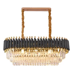 Lustre Pendente de Cristal e Metal para Sala de Jantar