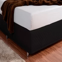 Saia Box Matelada com Elástico Casal Preto