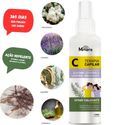Spray Piolho Terapia Capilar Removedor Para Piolhos e Lêndeas Sem Enxague Volta as Aulas Escola Creche Infantil M Mari's