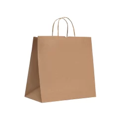 Sacola Papel Kraft Natural 30x30x18cm Com Alça Torcida 2054