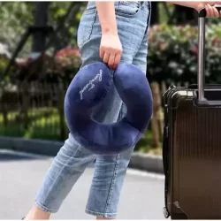 Travesseiro Almofada De Pescoço Anatômica Viagem Veludo Descanso - Envio Rápido!