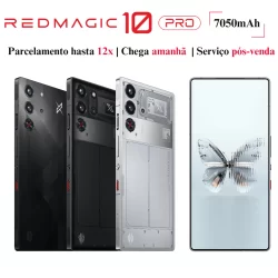 REDMAGIC 10 Pro 144Hz 7050mAh para jogos móveis, smartphone 5G, 12 /16/24GB + 256/512GB/1TB, Snapdragon 8 Elite