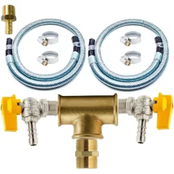 Kit Duplo Instalaçao Mangueira 2,00Mt Bicoxbico Gás Encanado