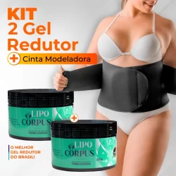 Kit Gel Redutor de Medidas 02 Potes  + Cinta Modeladora - Lipo Corpus