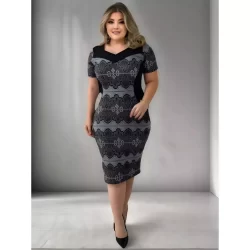 Vestido Plus Size Evangelico Tubinho Estampado Social Festas Igreja Crista Oferta