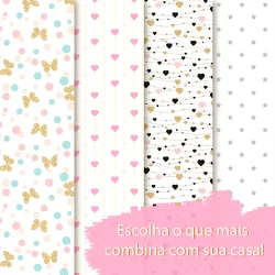 Papel de Parede Adesivo Infantil Autocolante Quarto Menina Adolescentes Teen Rosa Cinza Panda Flor