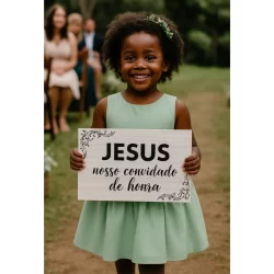 Placa Decorativa Casamento Nada Antes, Nada Depois, Tudo no Tempo de Deus