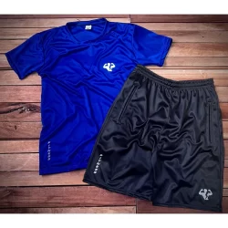 Conjunto Masculino Dri Fit Refletivel Camisa + Bermuda Short Pra Treino e Esportes - Com Zíper