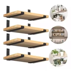 Kit 4 Prateleira Industrial Com Mão francesa de ferro invertida Nicho Decoração rustica luxo organização