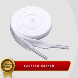 Par de Cadarço Atacador Chato BRANCO De Poliester 120 CM Unissex Para Tênis Blusa Bermuda