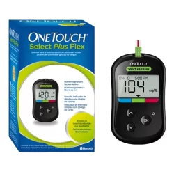 Medidor Digital de Glicemia One Touch Select Plus Flex+Lancetador+10 Lancetas+Bolsa de Armazenamento