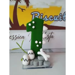 vela de aniversário dinossauro/vela biscuit/vela aniversário/aniversário/dinossauro/