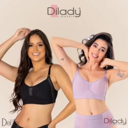 Sutiã Dilady Top com Bojo Firmador Feminino Alta Sustentação e Conforto para Uso Diário e Academia