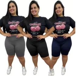 Kit 03 Bermuda Ciclista Plus Size Academia Suplex Grossa Feminina Esporte