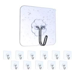 Kit 5 Ganchos Auto Adesivo Parede Super Aderência - Transparente