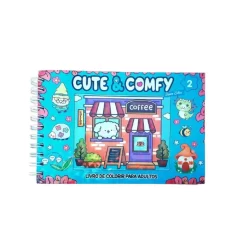 Livro de Colorir Adulto Cute & Comfy  Capa Dura Holográfica - FSH 123