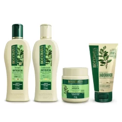 Kit Jaborandi Shampoo Condicionador Banho de Creme 250mL e Finalizador 150g Bio Extratus Antiqueda