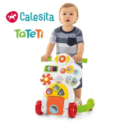 Andador Infantil Bebe Piloto Educativo Empurrador Didático 2 em 1 Tateti Calesita 889 Branco