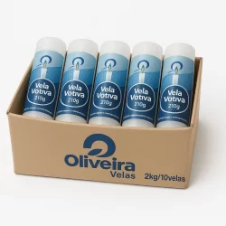 Velas 7 dias (Votivas) Branca 210g 100% Parafina - 10 ou 20 Unidades