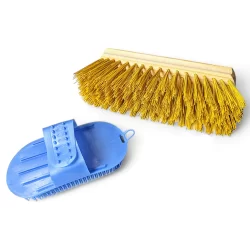 Kit Limpeza Escovão + Escova Rígida Para Cavalo E Similares