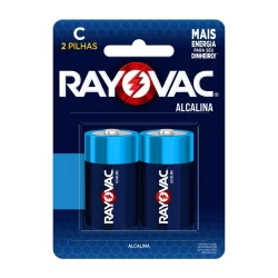 Pilha Alcalina C Rayovac Bateria Média LR14 2 unidades