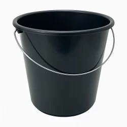 Kit 10 a 100 Baldes Plástico 5 Litros Preto Alça Reforçada Limpeza Casa Cozinha Bar RestauranteFesta