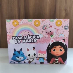Sacolinha Personalizada Casa Mágica da Gabby Rosa- Pegue e Monte