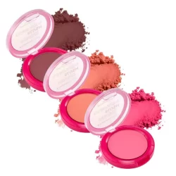 Blush Compacto Frederika Salmon, Pink Lemonade e Sangria – Vegano, Alta Pigmentação e Longa Duração